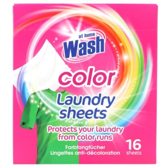 At Home Wash Laundry Sheets 16pcs Color