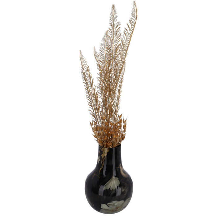 Vaas pigeon L zwart metaal 22x22x30 cm - Afbeelding 2