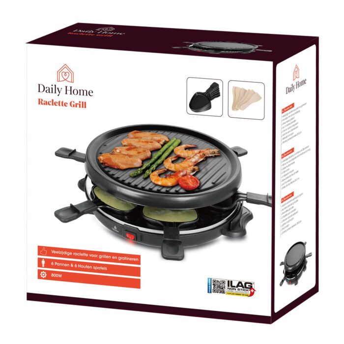 Daily home raclette grill 6 persoons - Afbeelding 6
