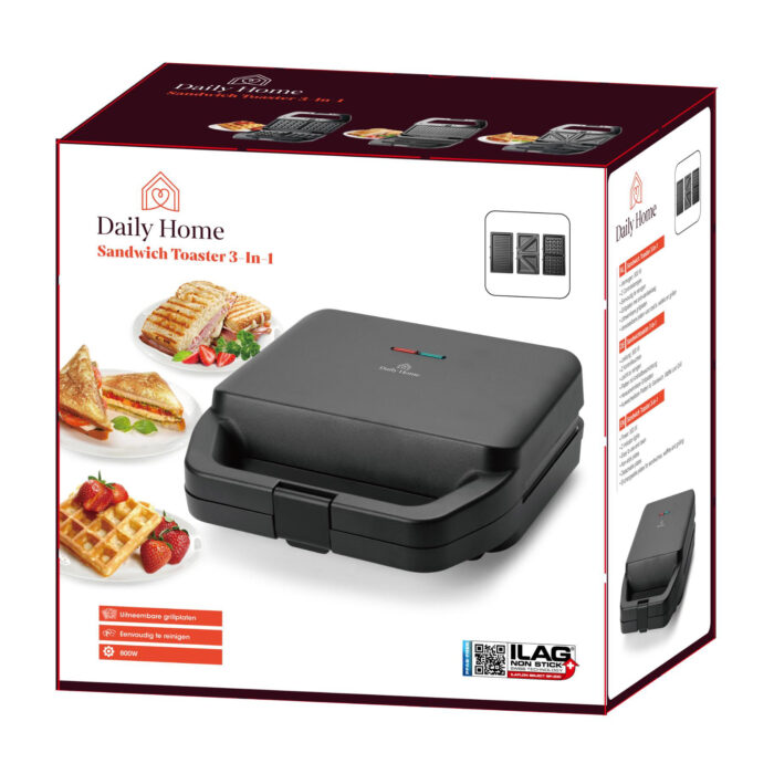 Daily home tosti wafelijzer 3 platen - Afbeelding 5