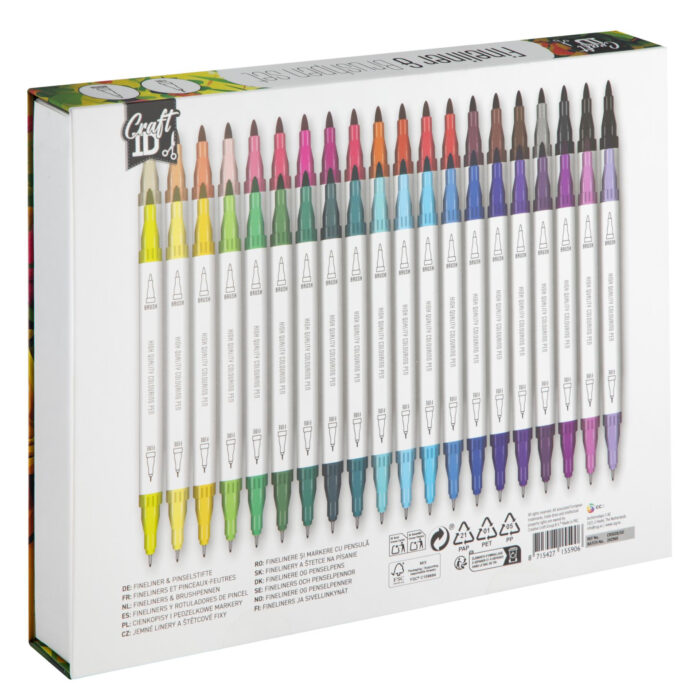 Kleurset fineline + brushpen 40 Delig in luxe box - Afbeelding 2