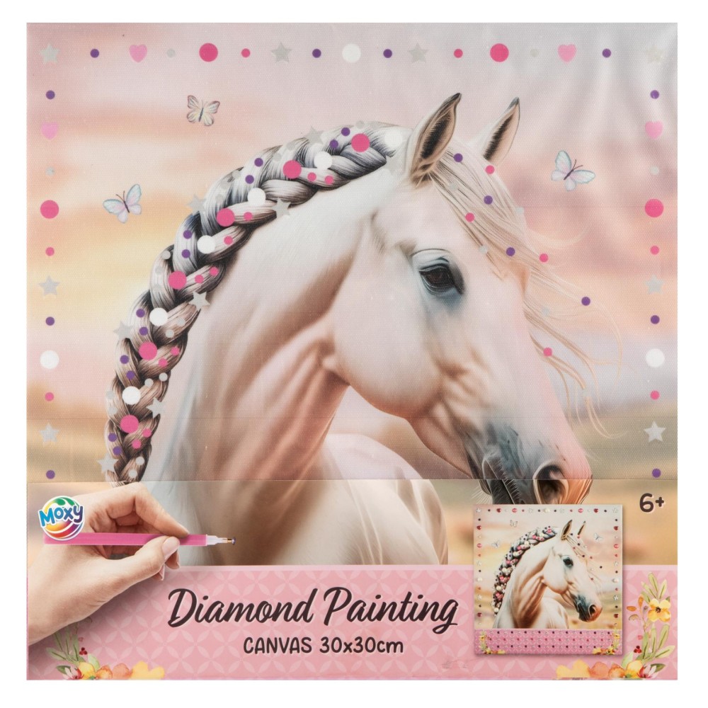 Diamond painting op canvas Horse collection  30x30 cm