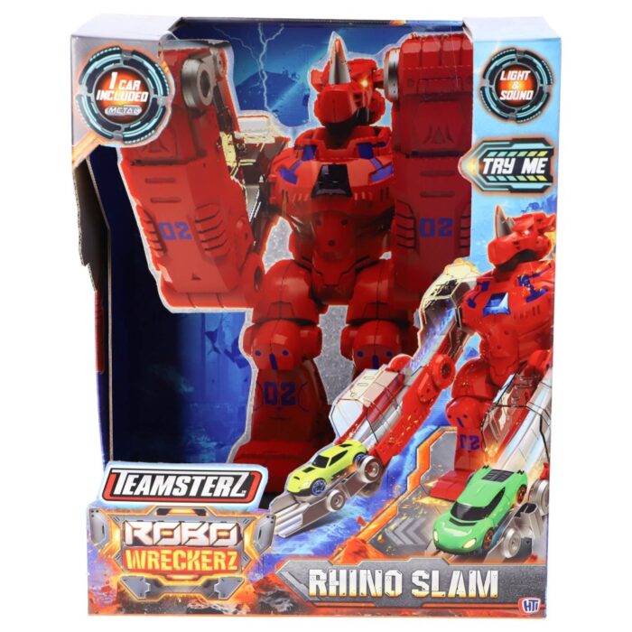 Robot dino auto lanceerder licht en geluid + 1 auto