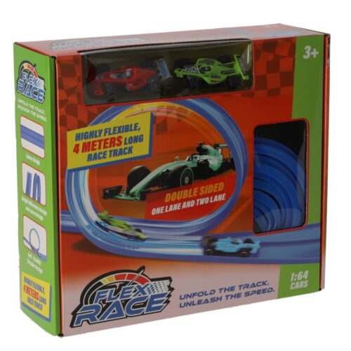 Racebaan flexibel 4 meter blauw