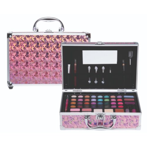 Casuelle make up koffer roze holo