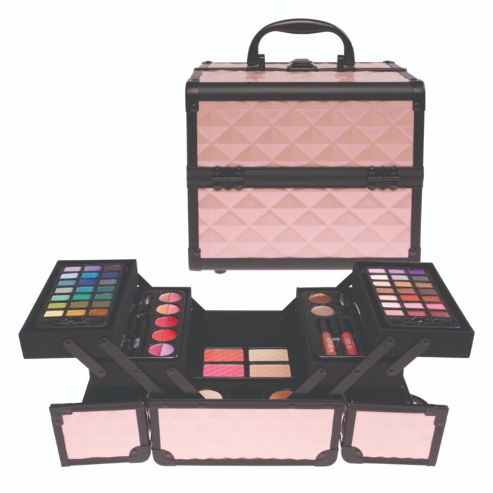 Casuelle make up koffer licht roze/ zwart frame