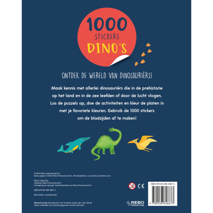 Boek Stickerboek 1000 Stickers Dino's - Afbeelding 2