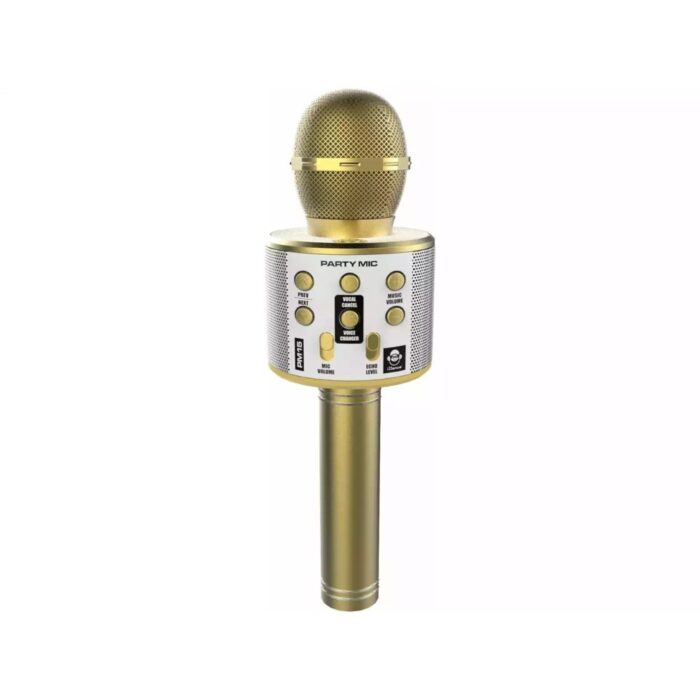 Idance bluetooth party microfoon goud