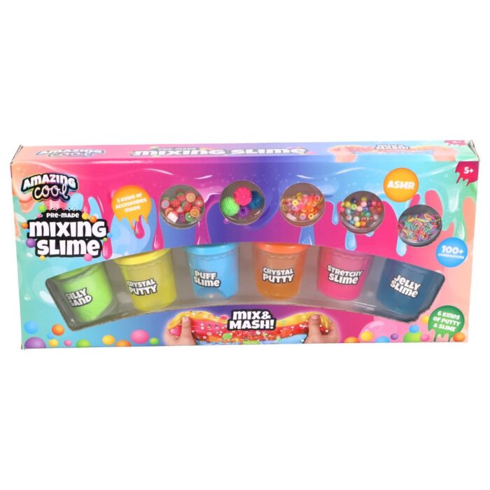 Amazing Cool mega slime mixset 6 potjes met accessoires