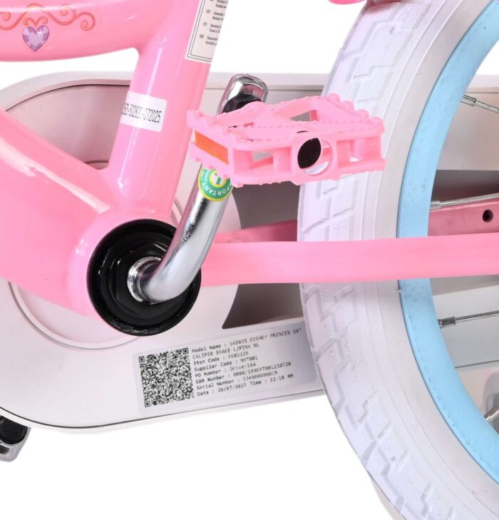 Disney Princess Kinderfiets - Meisjes - 14 inch - Roze - Twee handremmen - Afbeelding 9