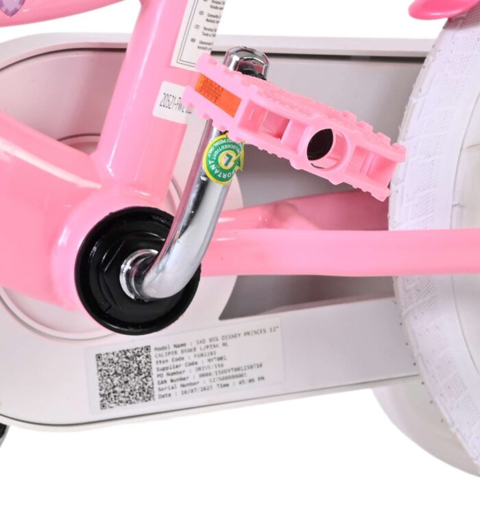 Disney Princess Kinderfiets - Meisjes - 12 inch - Roze - Twee Handremmen - Afbeelding 9