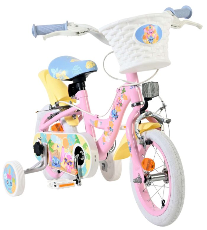 Disney Stitch Kinderfiets - Meisjes - 12 inch - Twee handremmen - Roze - Afbeelding 5