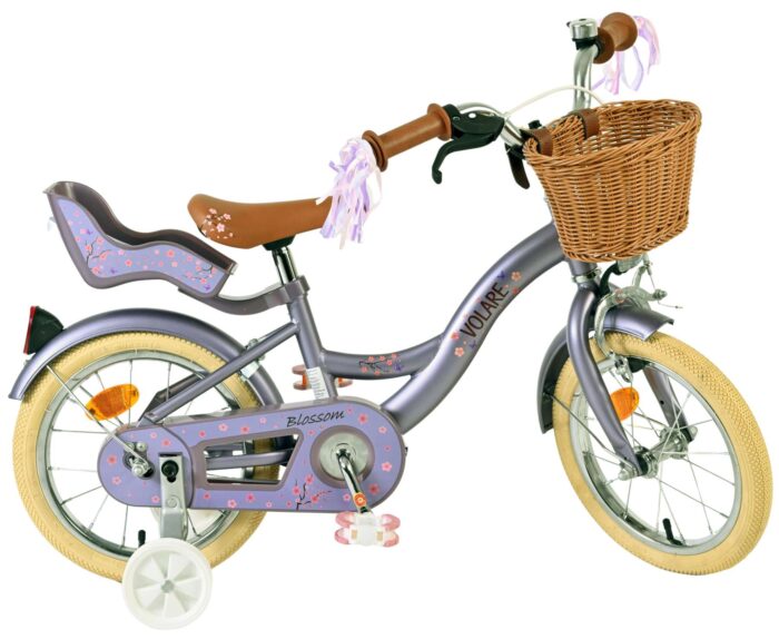 Volare Blossom Kinderfiets - Meisjes - 14 inch - Paars - Afbeelding 10