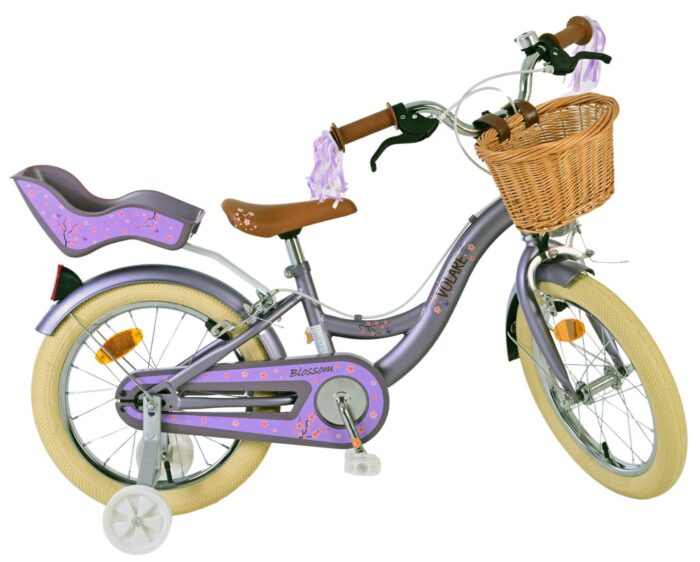 Volare Blossom Kinderfiets - Meisjes - 16 inch - Paars - Twee Handremmen - Afbeelding 2