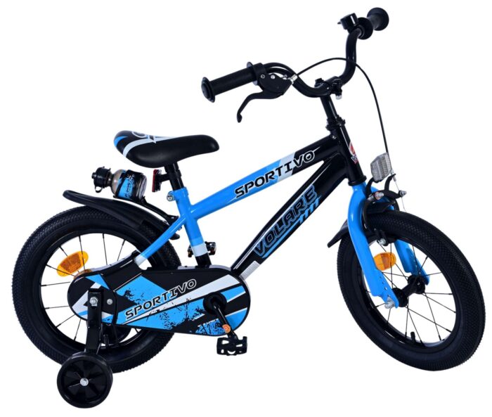 Volare Sportivo Kinderfiets - Jongens - 14 inch - Blauw Zwart - Afbeelding 10