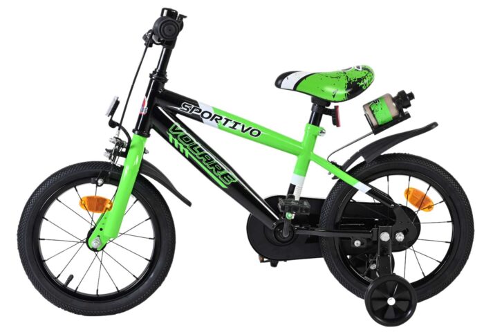 Volare Sportivo Kinderfiets - Jongens - 14 inch - Groen Zwart - Afbeelding 7