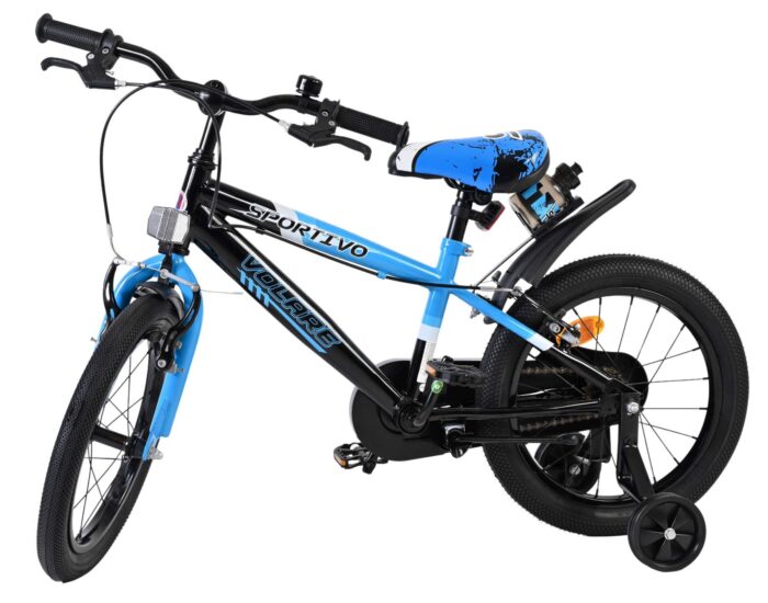 Volare Sportivo Kinderfiets - Jongens - 16 inch - Blauw Zwart - Twee Handremmen - Afbeelding 8