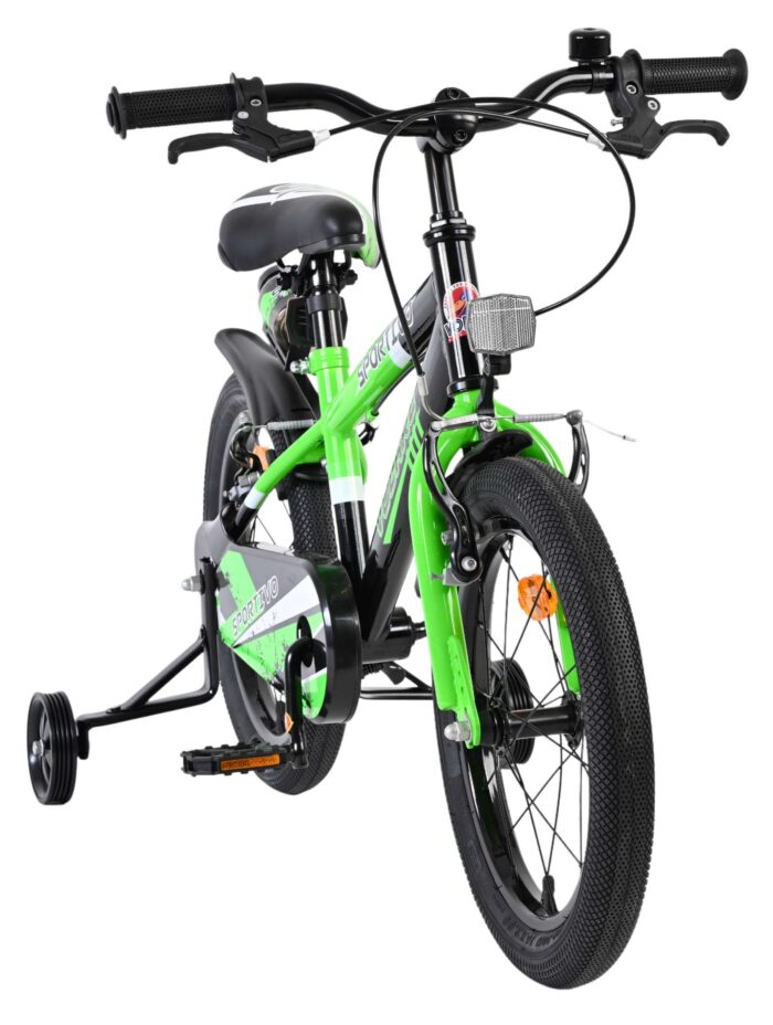 Volare Sportivo Kinderfiets - Jongens - 16 inch - Groen Zwart - Twee Handremmen - Afbeelding 5