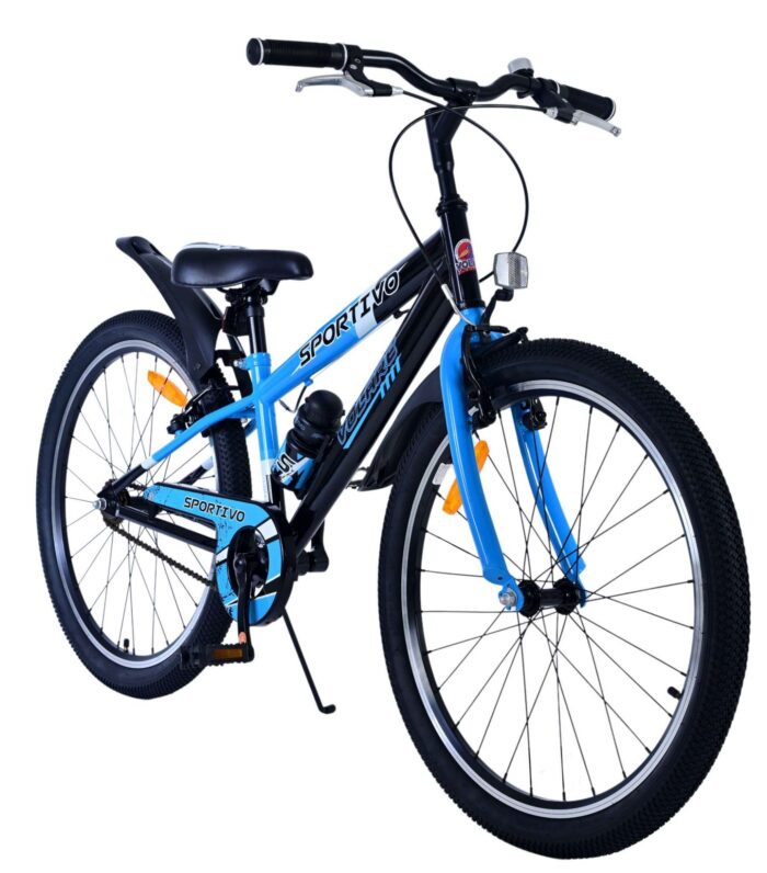 Volare Sportivo Kinderfiets - Jongens - 24 inch - Zwart Blauw - Twee Handremmen - Afbeelding 5