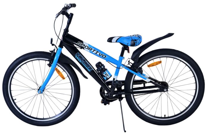 Volare Sportivo Kinderfiets - Jongens - 24 inch - Zwart Blauw - Twee Handremmen - Afbeelding 7