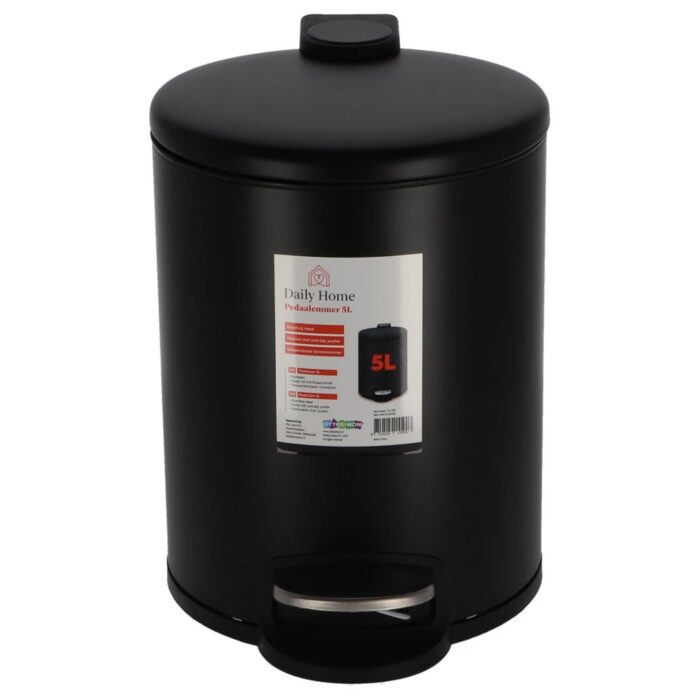 Daily home pedaalemmer 5l zwart