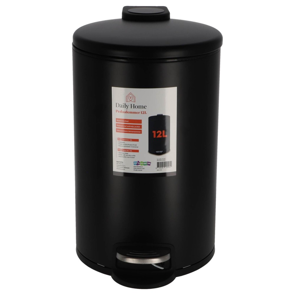Daily home pedaalemmer 12l zwart