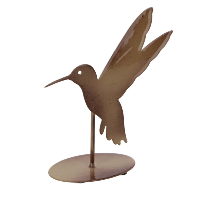 Sculptuur kolibri 3 assorti metaal 12,5x5x14 cm - Afbeelding 3
