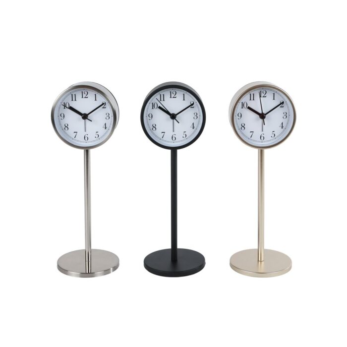 Klok rikki 3 assorti metaal 8x8x23cm exclusief batterij