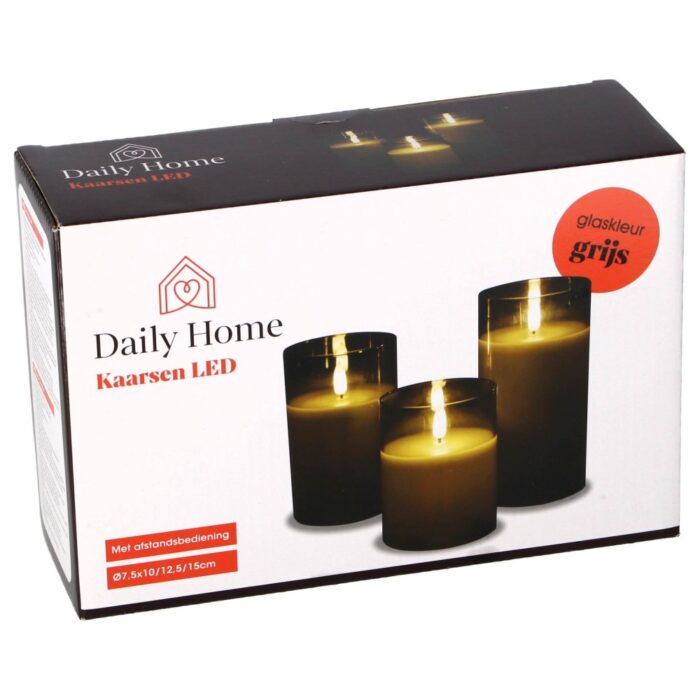 Daily home ledkaarsen set 3 met afstandsbediening