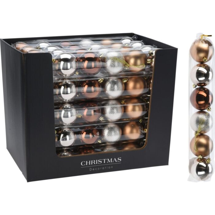 Kerstbal Set 6X70Mm Amber