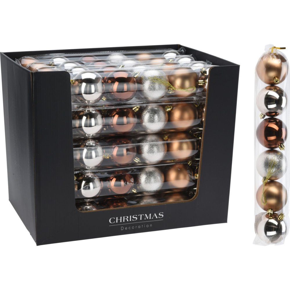 Kerstbal Set 6X70Mm Amber