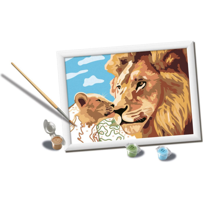 Ravensburger Creart leeuw met baby schilderen op nummer - Afbeelding 3