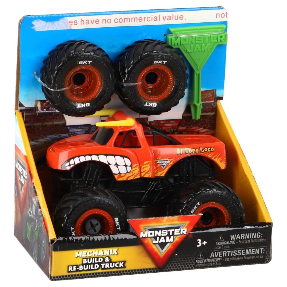 Hot Wheels Monster Jam Mechanix 1:32 Build 'N Re-Build El Toro Loco Assorti
