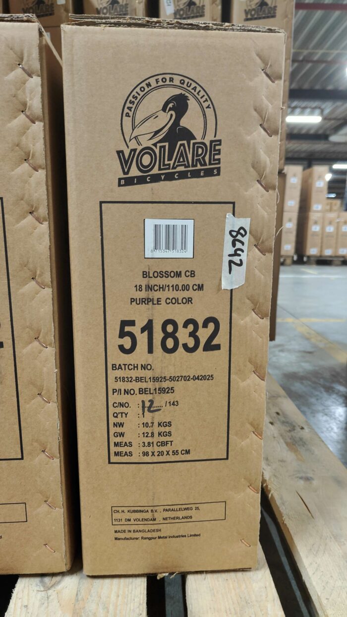 Volare Blossom Kinderfiets - Meisjes - 18 inch - Paars - Afbeelding 11