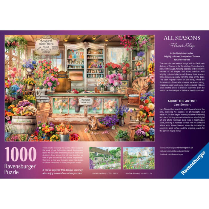Ravensburger Puzzel All Seasons Flowershop 1000 stukjes - Afbeelding 2
