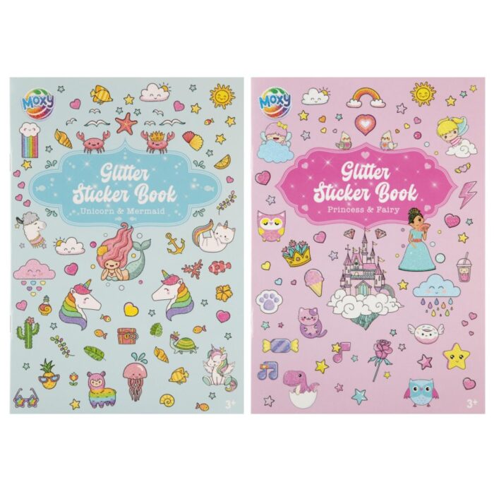 Stickerboek Glitter A5 8 Pagina's Assorti