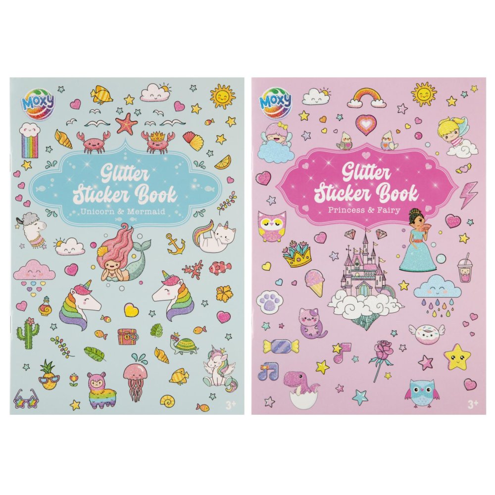 Stickerboek Glitter A5 8 Pagina's Assorti