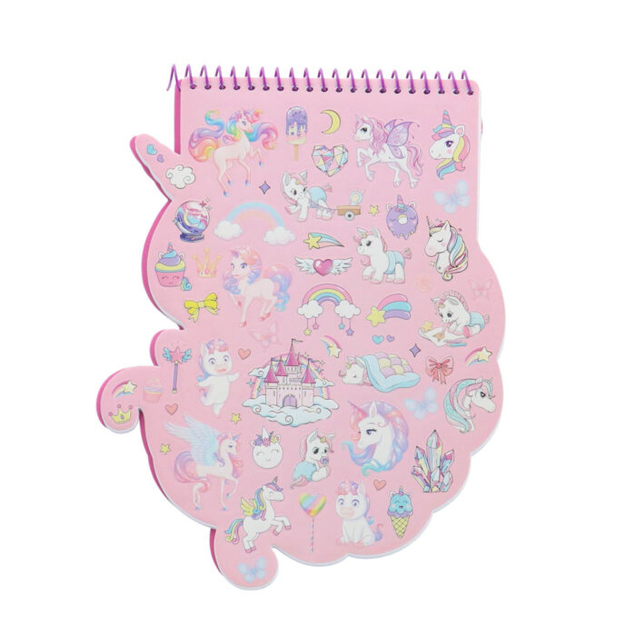 Kleurboek dino / eenhoorn met stiften en stickers - Afbeelding 2