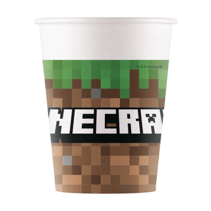 Minecraft Papieren Bekers 8 Stuks