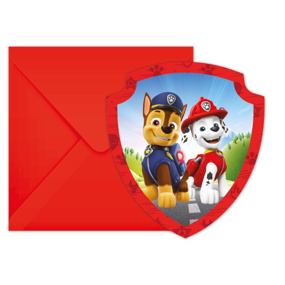 Paw Patrol Uitnodigingen 6 Stuks