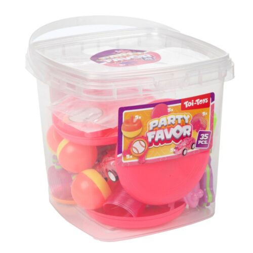 Uitdeel speelgoed 35 stuks in emmer 2 assorti