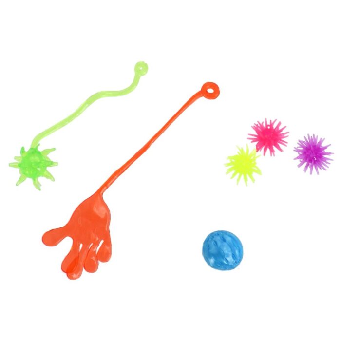 Amazing Cool plakhandje plakbal 2 stuks en 3 raamlopers sticky klein assorti