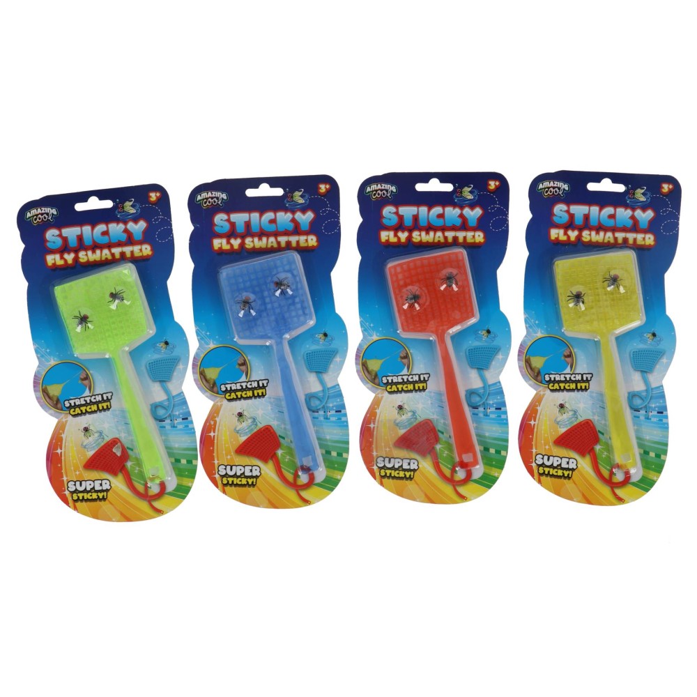 Amazing cool sticky vliegenmepper + 2 vliegen  assorti