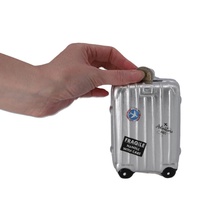 Spaarpot koffer 13,5x9x5 cm 3 assorti - Afbeelding 5