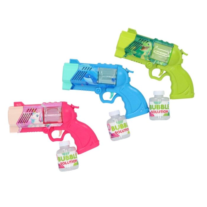 Bellenblaas pistool 3 assorti walvis / krokodil /  unicorn