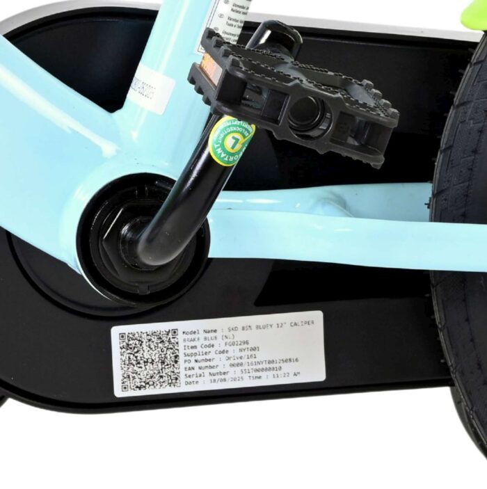 Bluey Kinderfiets 12 inch - Lichtblauw - Twee handremmen - Afbeelding 9