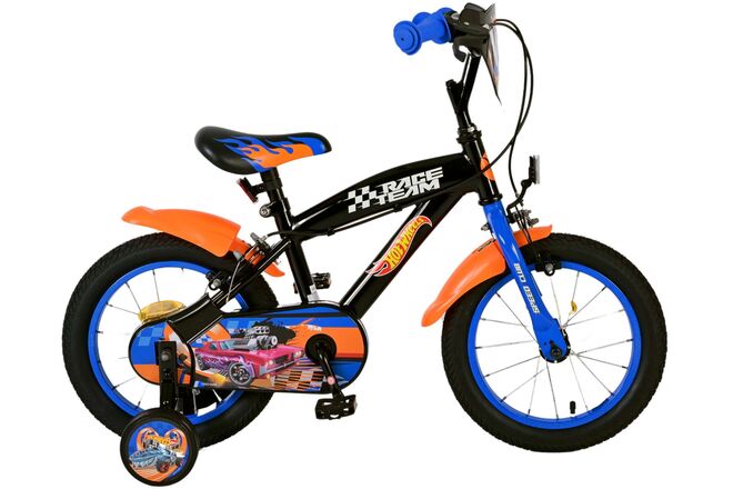 Hot Wheels Kinderfiets - Jongens - 14 inch - Zwart Oranje Blauw