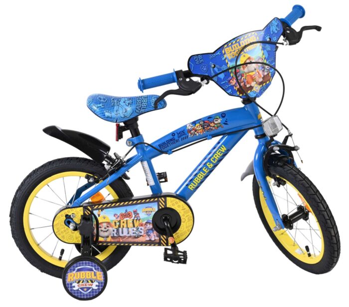 Rubble & Crew Kinderfiets - Jongens - 14 inch - Blauw - Twee handremmen - Afbeelding 10