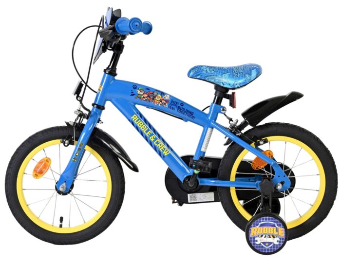 Rubble & Crew Kinderfiets - Jongens - 14 inch - Blauw - Twee handremmen - Afbeelding 7