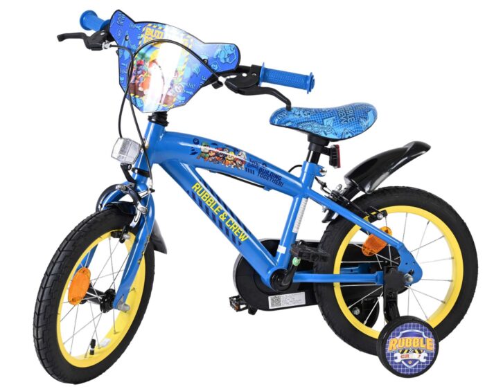 Rubble & Crew Kinderfiets - Jongens - 14 inch - Blauw - Twee handremmen - Afbeelding 8
